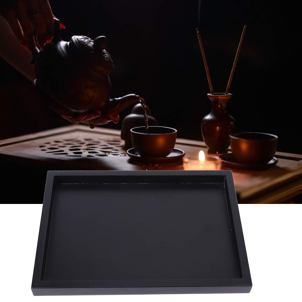 Natudeco Wooden Serving Tray Rectangular Tea Coffee Food Serving Tray Decorative Platter 25x18x2cm for Home Restaurant Breakfast