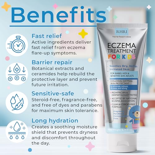 Image of Eczema Cream for Kids with Soothing Hydration for Dry, Red & Irritated Skin