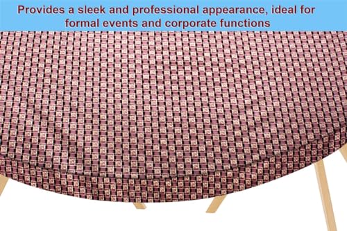 Image of The Furnishing Tree Elastic Oval Dining Table Cover WxL 36x48 in Inches Polyester Basketweave Pattern Multicolor
