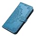 Produktbild HAOYE Hülle für Xiaomi Redmi Note 8T Hülle, Mandala Geprägtem PU Leder Magnetische Filp Handyhülle mit Kartensteckplätzen/Standfunktion, [Anti-Rutsch Abriebfest] Schutzhülle. Blau