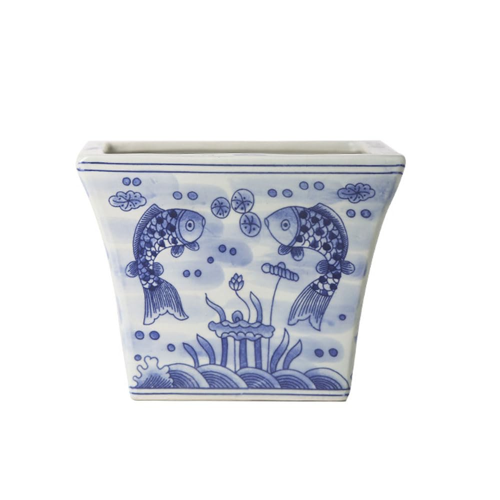 DFGHNBVC Chinese Ceramic Planters Succulent Plant Pot Potted Plant Flower Container Plant Pots Ceramic Nursery Indoor Blue And White Porcelain Porcelain Pot,19.8 * 15cm