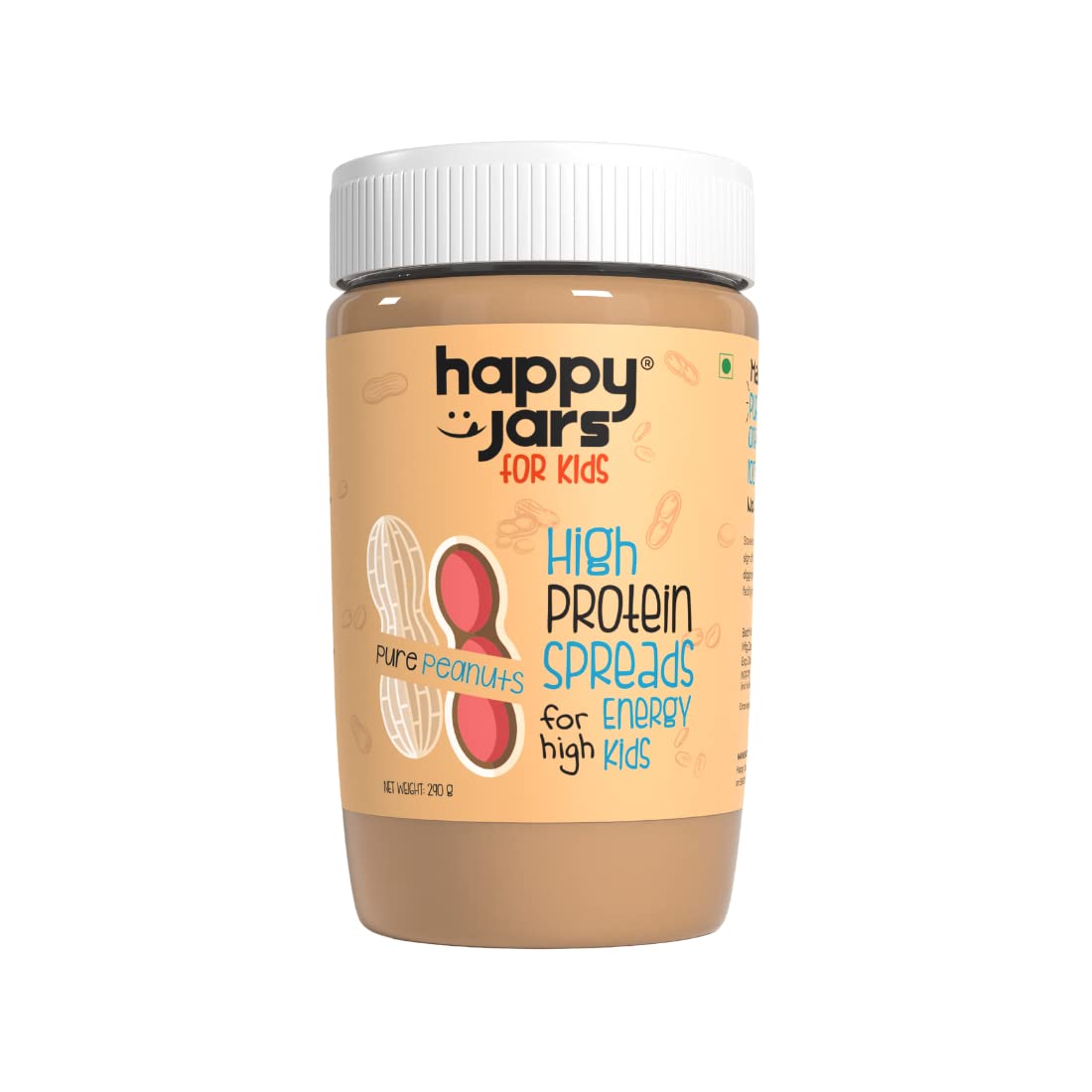 Buy Happy Jars Pure Peanuts High Protein Spread for Kids (290g