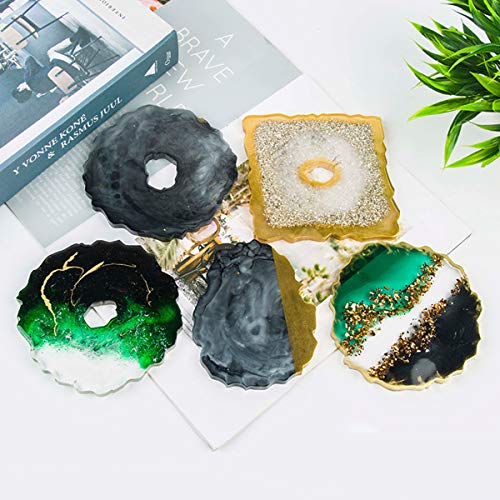 wenyujh Unregelmäßig Untersetzer DIY Kunsthandwerk Künstlerbedarf Nageldekore Silber Gold Form Basteln DIY Art Achat… – Bild 6