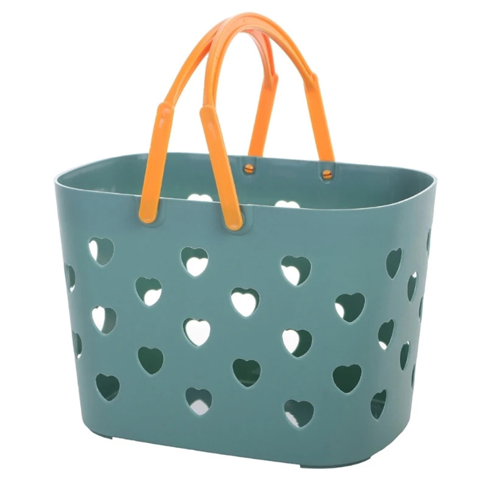 WSQHAO 2Pcs Plastic Cleaning Supply Storage Basket Portable Hollow Shower Caddy Tote Organizer With Handle & Drainage Holes for Shower(Color2)