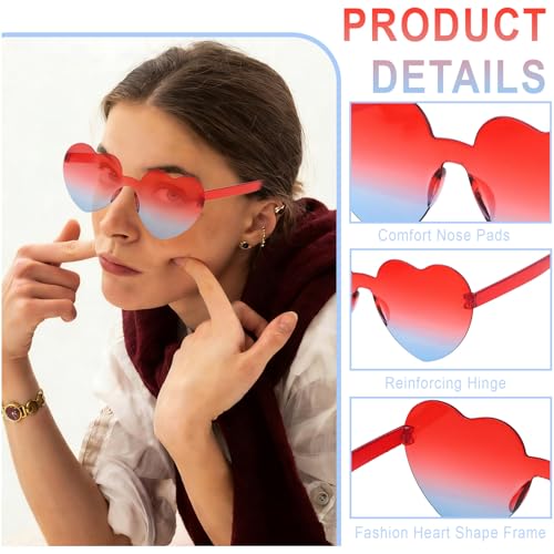 Image of Heart Sunglasses 12 /18 /24 Pcs Heart Shaped Glasses for Women Cute Funny Party Glasses Party Favors Accessories