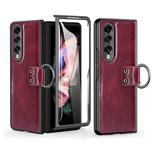 Funda de cuero para Samsung Z Fold 3 carcasa elegante anticaídas de cuerpo completo