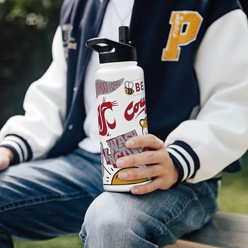 Image of Logo Brands NCAA Native 34 oz Quencher Water Bottle - | Local Icons Design | Double-Wall Insulated| Leak-Proof Lid & Built-In Straw