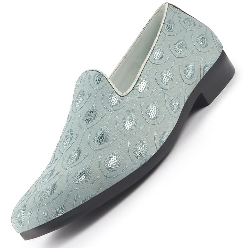 Men Embroidered Sequin Ethnic Slip-On Juttis and Mojaris with Anti Skid Sole | Traditional Loafer Sherwani Shoes for Wedding, Reception, Party