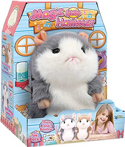 Lelia Toys Pets Hamster Interactive Electronic Talking Mimic Plush Animals Toy Stuffed Hamsters Speech Therapy for Children Baby Child Toddlers -L0616ï¼ˆGrayï¼‰
