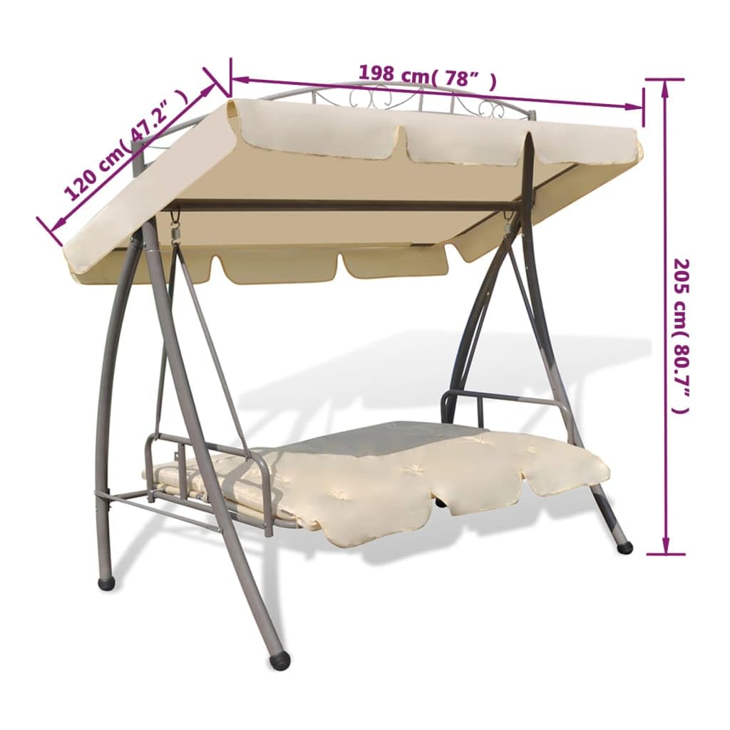 Banco Columpio Convertible de Exterior con Dosel Arena,Casa y jardín,Jardín,Artículos de Exterior,Balancines de jardín,32.95kg-43241