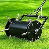 Double-Efficiency Rolling Lawn Aerator,Manual Yard Core...