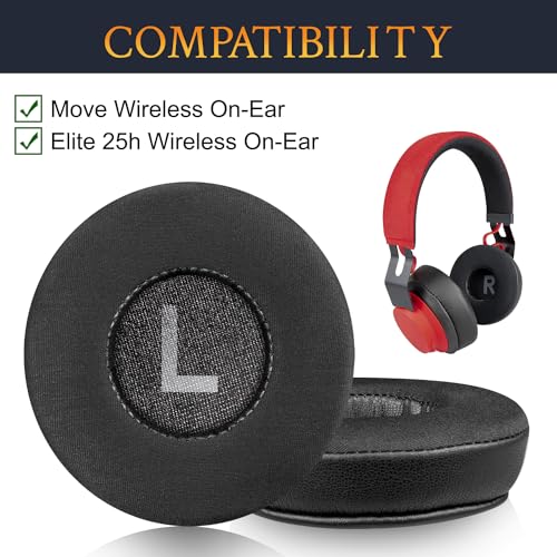 SOULWIT 70mm Cooling Gel Earpads Cushions Replacement for Jabra Move/Elite 25h Wireless On-Ear Headphones - Image 2