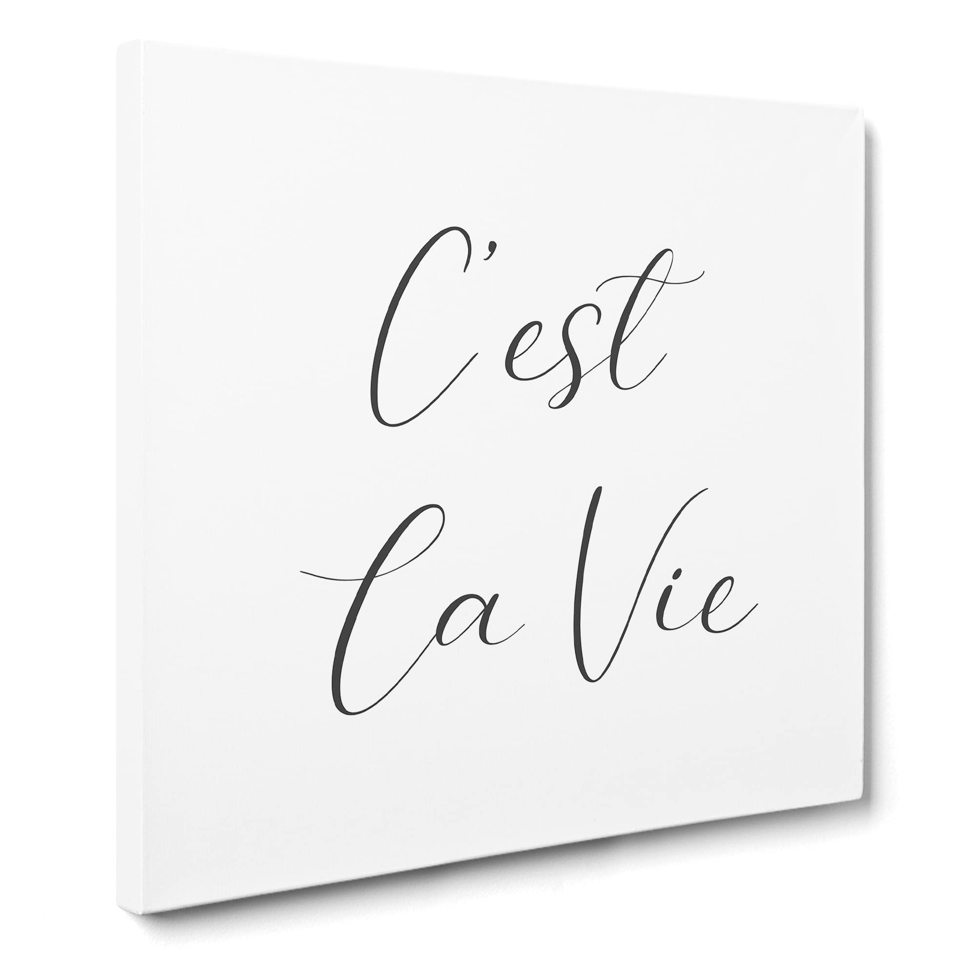 C'est La Vie Modern Typography Quote Canvas Print, Mixed, 35L x 35W cm