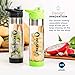 Infusion Pro 24 oz Fruit Infuser Water Bottle, 2 Pack, Flip Top Lid, Insulated Sleeve & Fruit Infused Water eBook : Bottom Loading Infuser