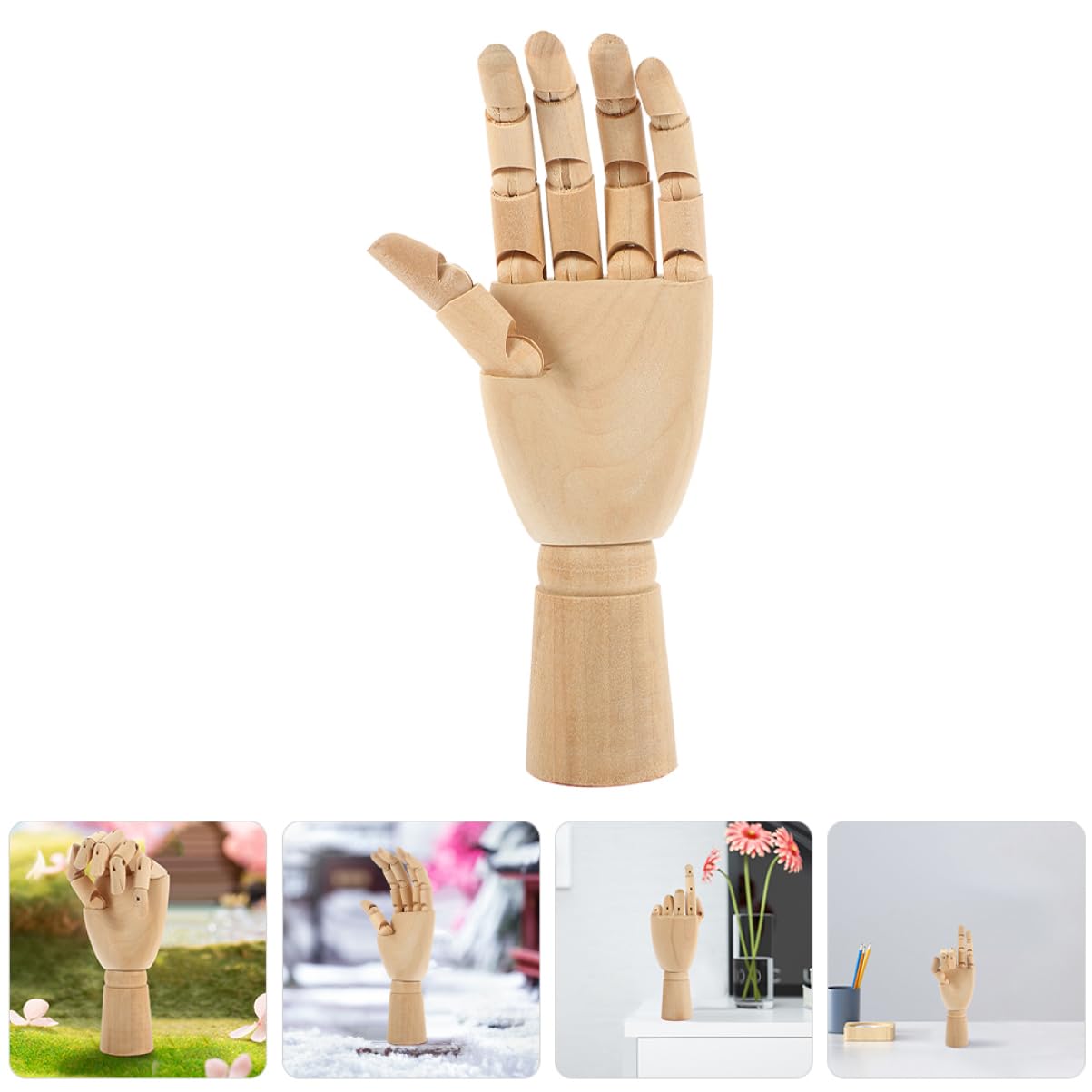 MAGICLULU 5 Piezas De Adorno De Mano De Madera Mano De Maniquí Mano De Maniquí Dedos Flexibles Figura De Mano De Maniquí Decoración Del Hogar Marionetas Cosa Modelo De Mano Adorno