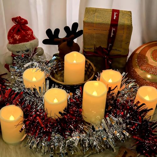 Image of Aignis 14pcs Flameless LED Candles Battery Operated with Remote Timer, Outdoor Indoor Waterproof, Warm Glow for Cozy & Romantic Home /Wedding /Holiday Decor (D 3'' x H 4'' /5'' /6'')