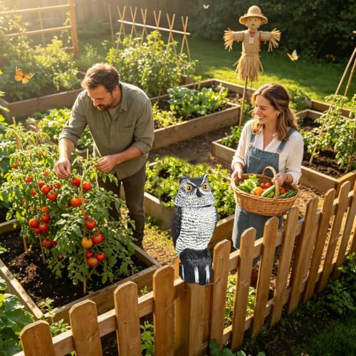 Soporte de montaje para búho en jardín kit disuasión de aves fácil 4uds 3