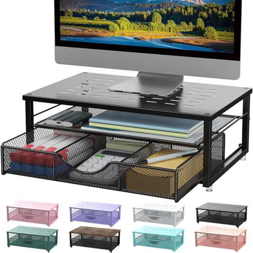 gianotter Computer Monitor Stand Riser, Desk Organizers and Accessories with Drawer, Office Desk...