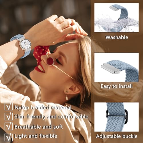 MaEiol 18mm Straps Nylon Braided for Huawei Watch GT 6/5/4 41mm / Huawei Watch 5/GT 5 Pro 42mm / Garmin Venu 4/Venu 3S 41mm /Garmin Forerunner 265S/255S - Image 3