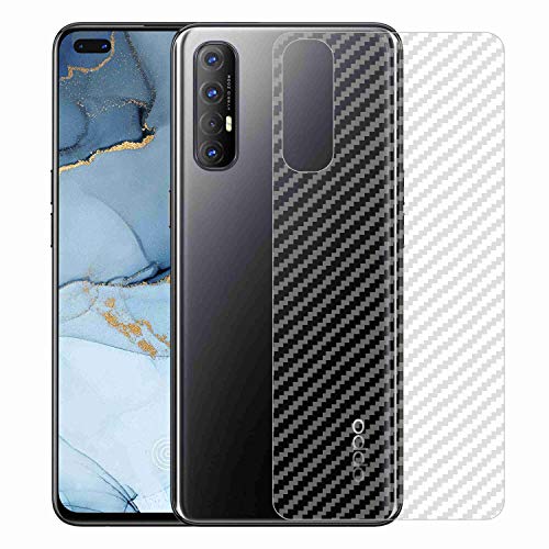 Image of Compatible with Oppo Reno 3 Pro Back Screen Protective Film Carbon Fiber Skin Transparent Screen Guard Sticker