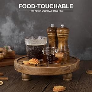 EOSAHR Wooden Riser for Display : Farmhouse Pedestal Stand for Your Kitchen Counter & Home Decor - Chic Round Waterproof Bathroom Trays for Soap, Plants, Jewelry, Perfume (Acacia Wood) EOSAHR Wooden Riser for Display Farmhouse Pedestal Stand for Your Kitchen Counter Home Decor Chic Round Waterproof Bathroom Trays for Soap Plants Jewelry Perfume Acacia Wood