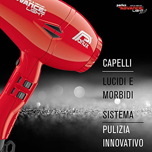 Parlux Advance Light Asciugacapelli Professionale, Ionic & Ceramic, Rosso - 5