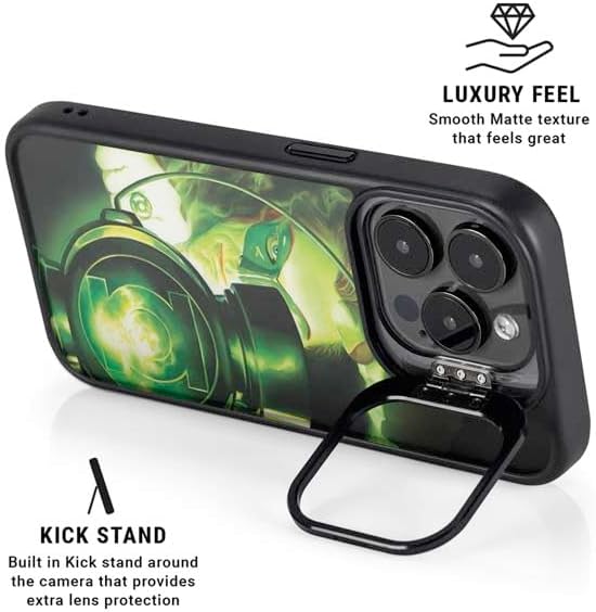 Skinit Kickstand Phone Case Compatible with iPhone 15 Pro Max - Officially Licensed DC Comics Green Lantern Portrait Art by Alex Ross Design