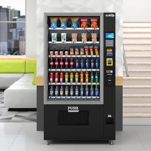 Image of KoolMore Refrigerated Snack Vending Machine with 60 Slots, Bill Acceptor and Credit Card Reader in Black (KM-VMR-40-BR)