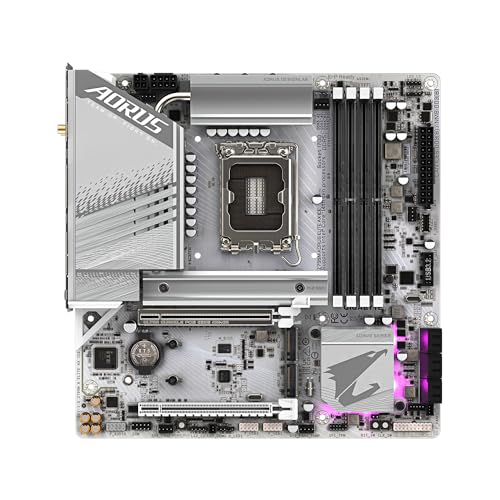 Image of GIGABYTE Z790M AORUS Elite AX ICE LGA 1700 Intel Z790 M-ATX Motherboard with DDR5, Triple M.2, PCIe 5.0, USB 3.2 Gen2X2 Type-C, Intel Wi-Fi 6E, 2.5GbE LAN, Q-Flash Plus, EZ-Latch Plus