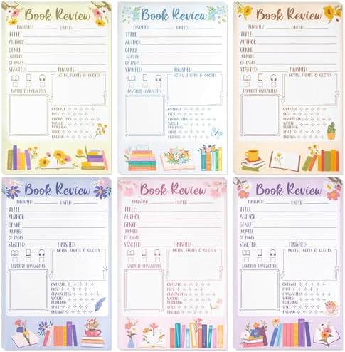 Colorful Book Review Cards Set - 120Pcs, 8 Colors, For Reading Logs, Book Clubs, Students, Teachers (3.5x4.01 Inches)