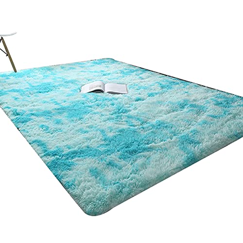 Alfombra Peluda Mullida Para La Sala De Estar, Alfombra De Alta Calidad, Súper Suave, Cálida, Lisa Y Gruesa, Para áreas De Lujo, Para Decoración Del Hogar Y El Dormitorio,Blue-200 * 300cm-3.15kg