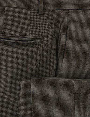 Incotex Brown Micro-Check Cotton Blend Pants - Slim2