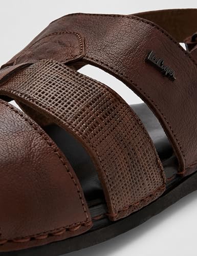 Image of Lee Cooper mens Leather Regular Velcro Mens Sandals Sandal