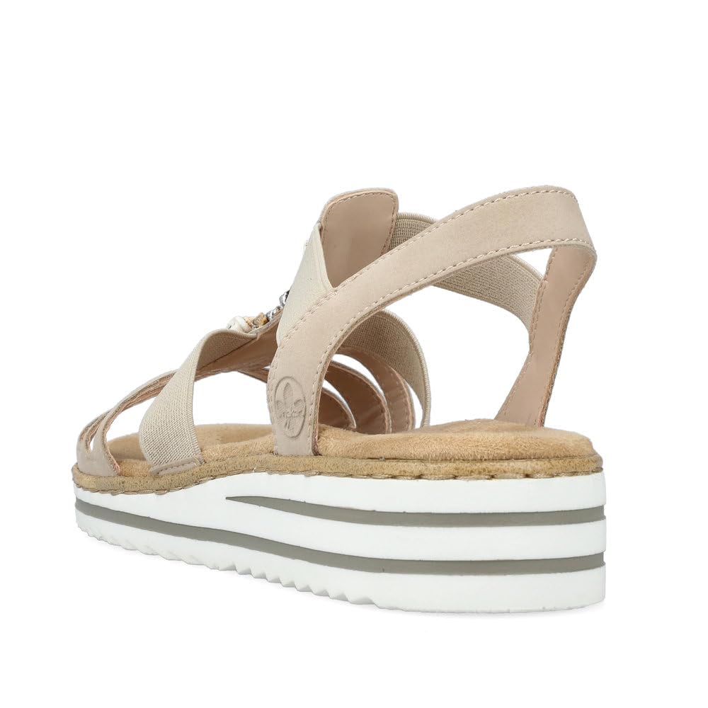 Rieker Damen Riemchen-Sandalen V0649-62 Weite Schmal Pull-on