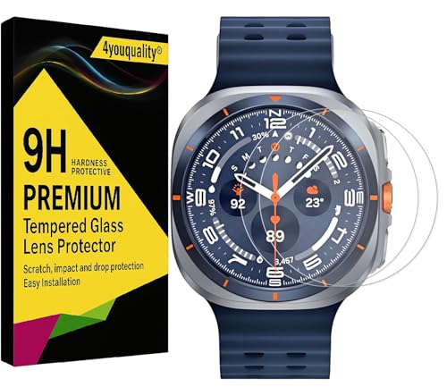 Image of 4youquality Military-Grade Gorilla Tempered Glass for Samsung Galaxy Watch 6 Classic / Galaxy Watch Ultra (47mm, 1.5 inch Display) | 9H Hardness | HD Clear | Scratch Resistant | Full Screen Coverage | Pack of 2