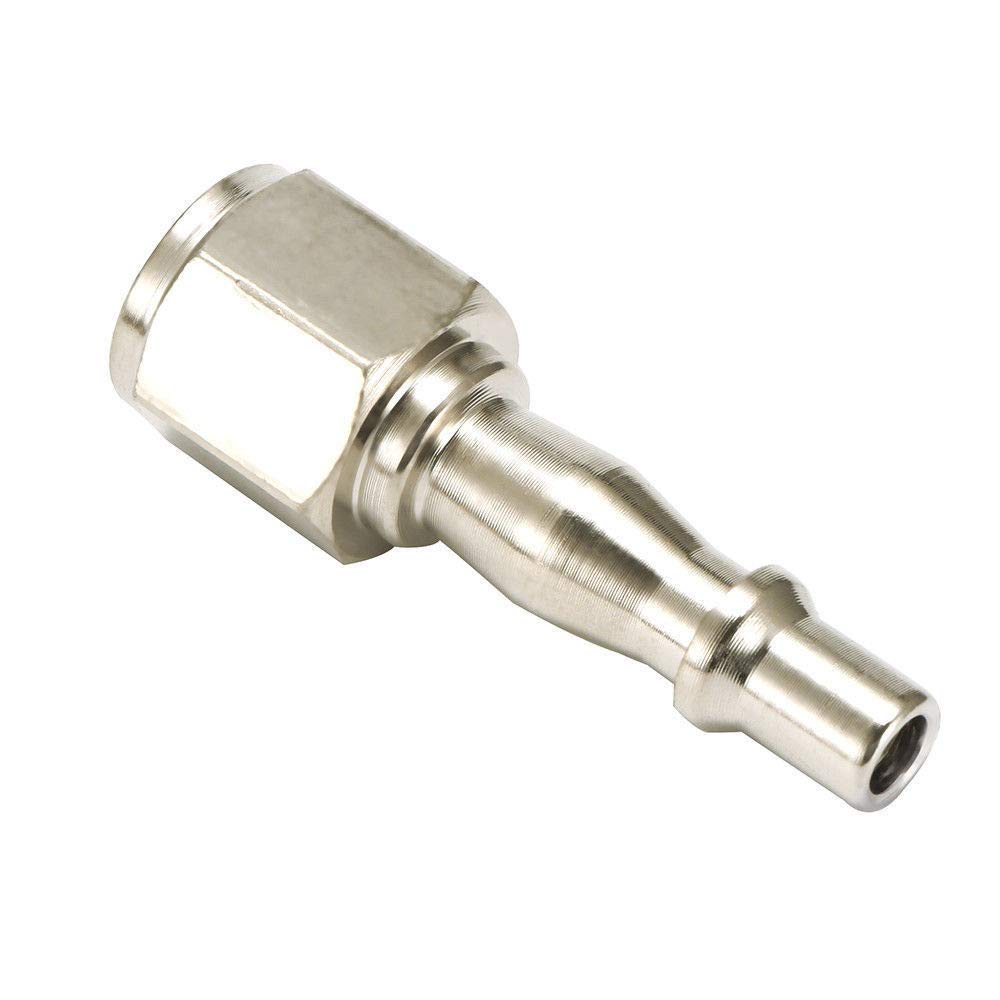 Conector para herramientas hidráulicas (4 unidades, 1/4 pulgadas (0,6 cm), BSP, macho y hembra) liberación rápida, plateado