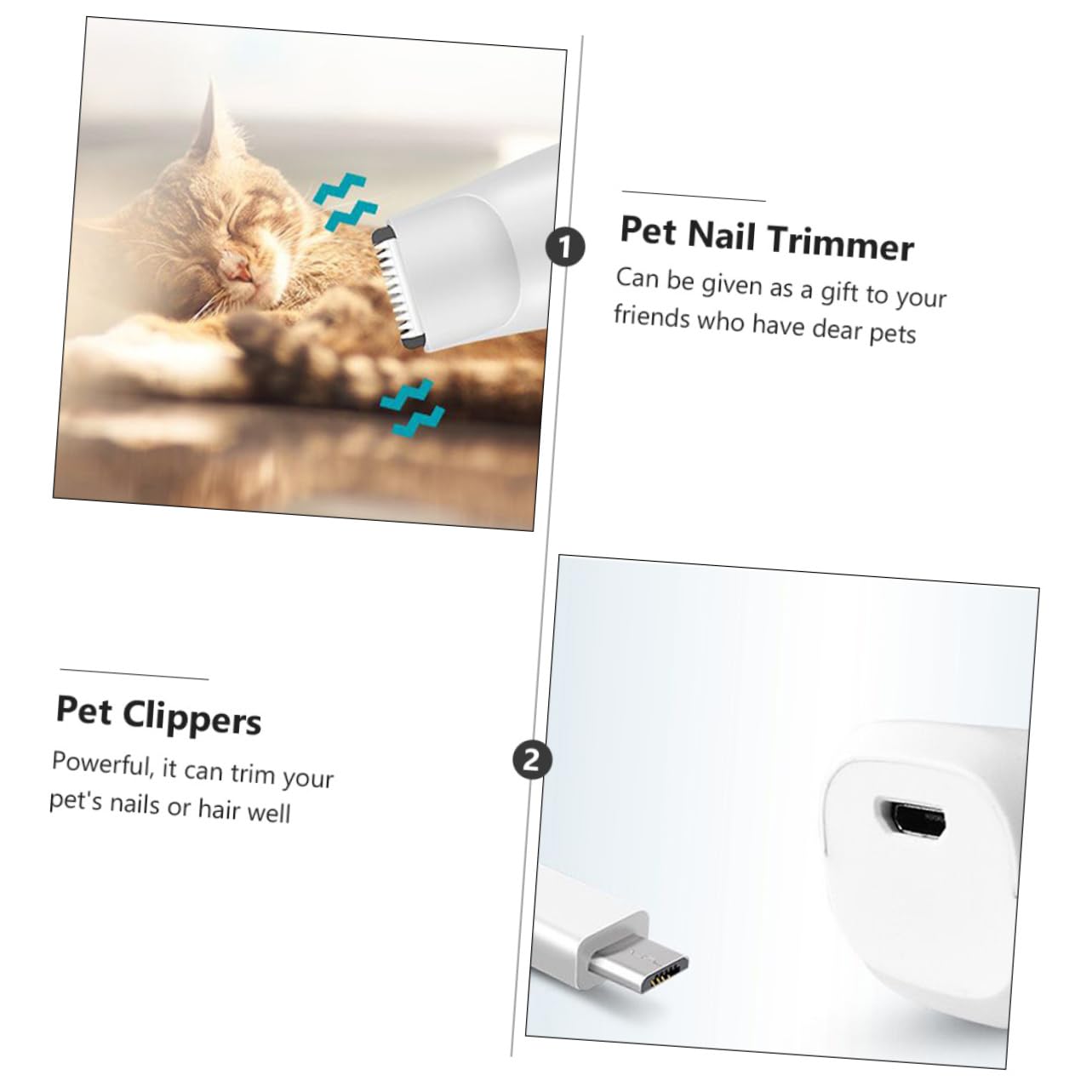 BESPORTBLE Cortauñas Eléctrico para Mascotas Cortapelos para Perros Multifuncional Recortador de Uñas para Gatos y Perros para Cuidar las Uñas de Tus Mascotas Casa