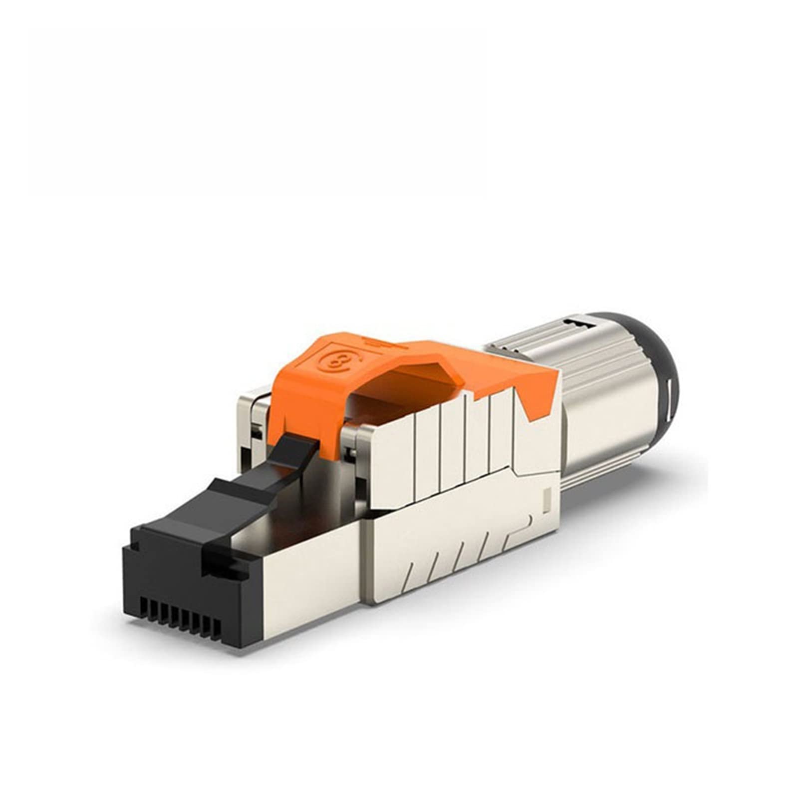 Schermato Senza Attrezzi Rj45. Plug Cat6A Cat7 Cat8 Connettore Ethernet modulare Cat8 1-50PCS Easy Metal Die-Clast Conector (Size : 10pcs, Color : CAT8 Metal (Orange))