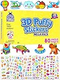 80 Different Sticker Sheets Kids & Toddlers Puffy Stickers Mega Variety Pack - Over 1900 Cool and Cute 3D Puffy Stickers for Kids - Including Animals , Smiley Faces , Cars , Stars, Alphabet & More!