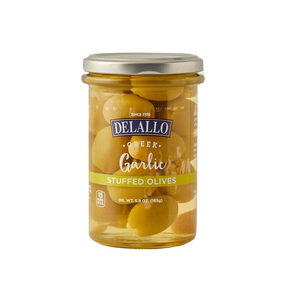 DeLallo Garlic Stuffed Olives in Jar (pack of 6)