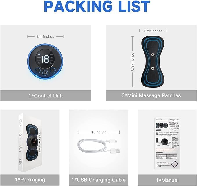 Harshlove Mini Butterfly TENS Massager - 8 Modes, 19 Levels Electric Rechargeable EMS Patch for Shoulder, Neck, Arms, Legs - Portable Pain Relief for Men and Women Harshlove Mini Butterfly TENS Massager - 8 Modes, 19 Levels Electric Rechargeable EMS Patch for Shoulder, Neck, Arms, Legs - Portable Pain Relief for Men and Women