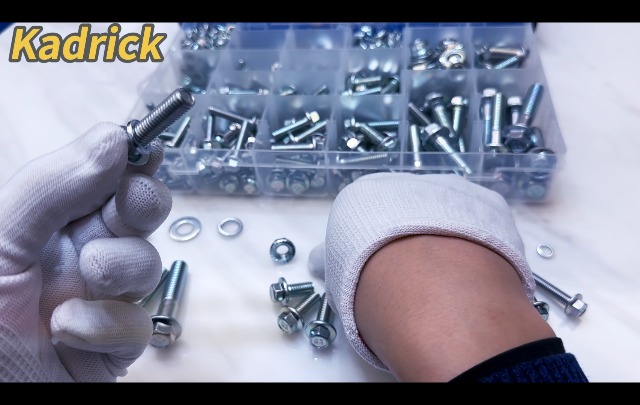 Image of Kadrick 700Pcs Grade 8.8 Metric Bolt Assortment, M6 M8 M10 Flange Hex Heavy Duty Bolts and Nuts Kit,M6 x1.0 M8 x1.25 M10-1.25 (12mm to 45mm),Eco-Friendly Zinc Plated