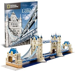 CubicFun 3D Puzzles for Kids Adults National Geographic Large Tower Bridge UK London Jigsaw Puzzles for Kids Architecture Model Kit Game Toy to build Gifts for Children and Adults, 120 Pieces