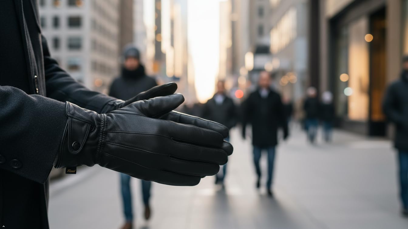 REED Men's Genuine Leather Warm Lined Driving Gloves - Touchscreen Texting Compatible - Image 12