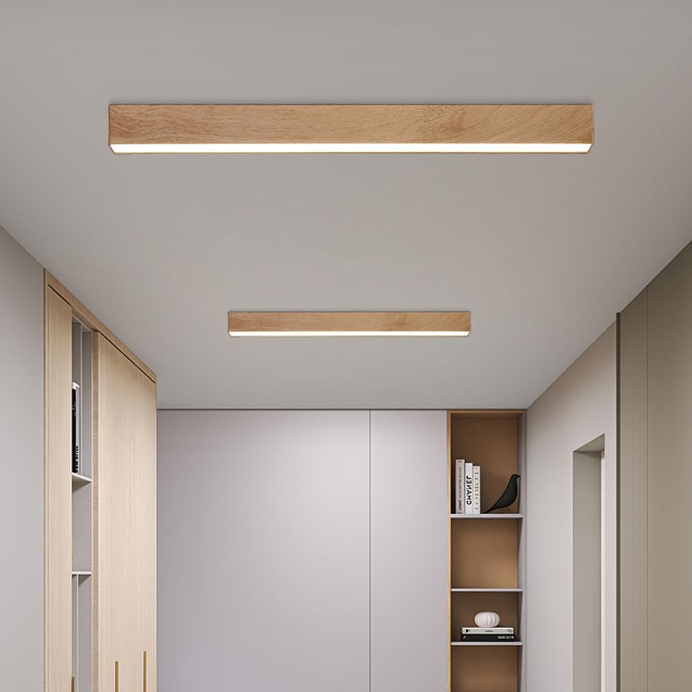 Aluminiowa liniowa lampa ścienna LED, minimalistyczny i skandynawski design, geometryczny wzór słojów drewna, idealna do jadalni, salonu, kuchni lub sypialni