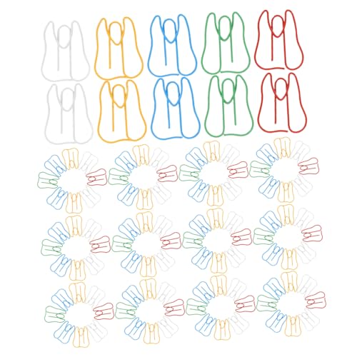 ZUNOXAZ 100個カラフル 歯形 メタル ペーパークリップ 耐久性 付箋 しおり 書
