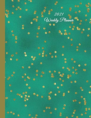 2021 Weekly Planner: Large Weekly and Daily Planner/ 52 weeks planner with green Glitter-Shimmer cover/ perfect for office, school, and home organizing. image 2