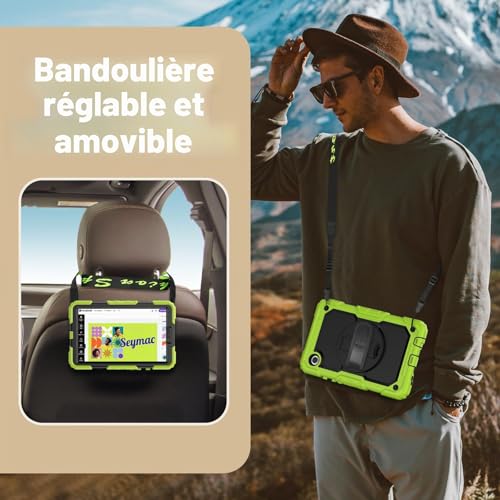 Coque Samsung Galaxy Tab A9 SEYMAC étui vert antichoc 8.7 pouces 2023