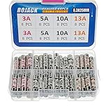 BOJACK 4 Values 64 pcs 3 5 10 13 A amp 240 V Volt Household Mains Plug Fuse 6.3x25 mm 0.25x1Inch BS1362 Ceramic Tube Cartridge Fuses Assortment Kit packag in a Clear Plastic Box
