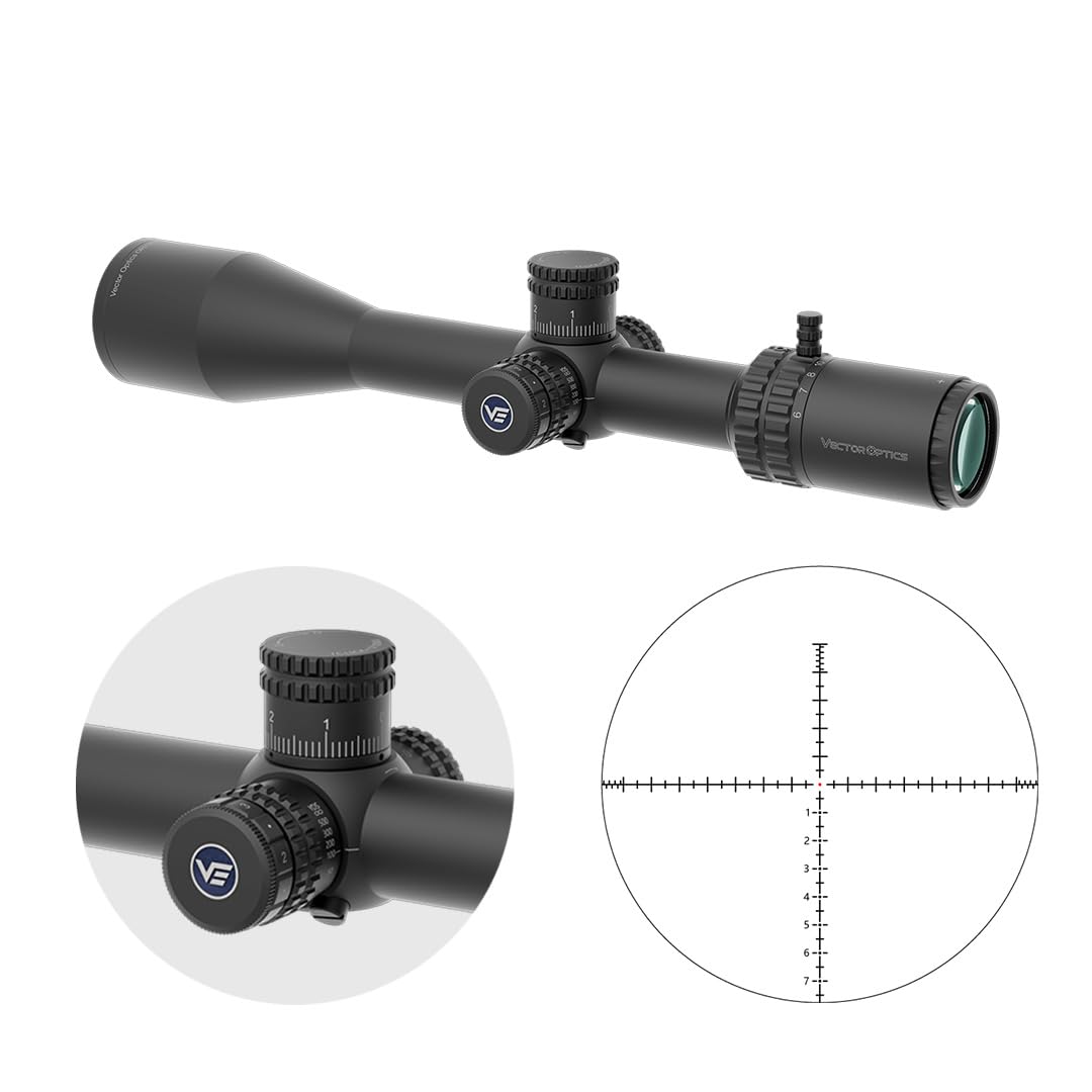 Vector Optics SCFF-61 Orion Pro Max 6-24x50 MIL HD FFP Zielfernrohr für Sport, Airsoft und Jagd, Luftgewehr, Ziel-Visier, Gewehrzielfernrohr, Rifle Scope, umfangreiches Zubehör